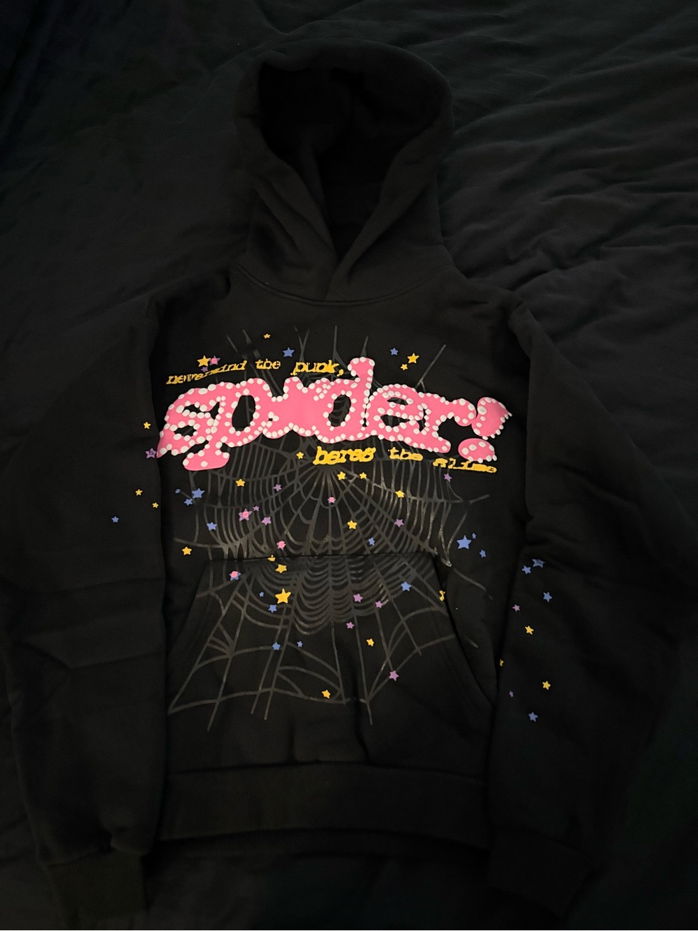 Sp5der Black Hoodie Black Size Small
